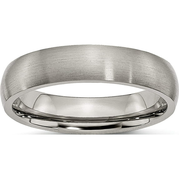 Titanium Brushed 5mm Half Round Band (Size 7) Made In China tb7-7