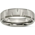 thumbnail image 1 of Titanium Brushed 6mm Beveled Edge Notched Band (Size 7.5) Made In China tb234-7.5, 1 of 5