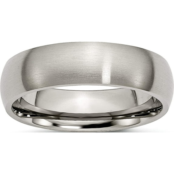 Titanium Brushed 6mm Half Round Band (Size 10) Made In China tb25-10