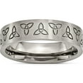 thumbnail image 1 of Titanium Brushed 6mm Trinity Symbol Flat Band (Size 6.5) Made In China tb267-6.5, 1 of 5