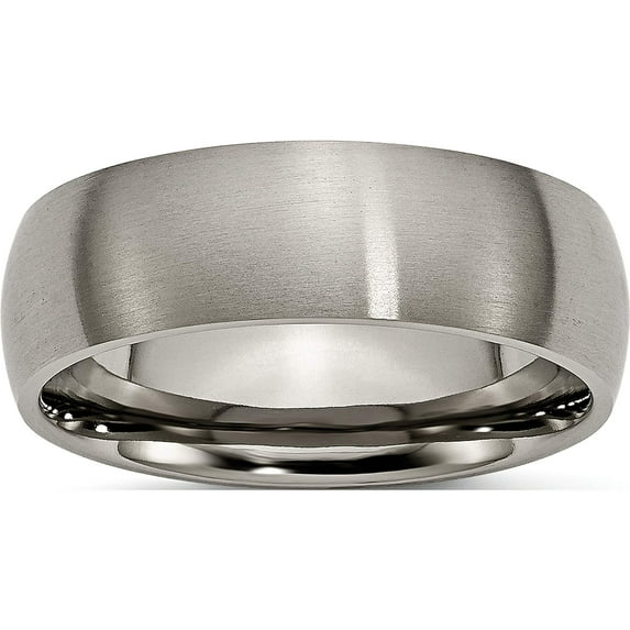 Titanium Brushed 7mm Half Round Band (Size 10) Made In China tb158-10