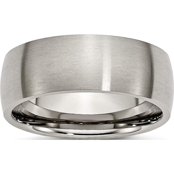 Titanium Brushed 8mm Half Round Band (Size 8.5) Made In China tb26-8.5