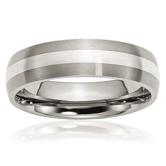 Titanium 925 Sterling Silver 6mm Wedding Band Ring