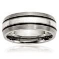 thumbnail image 1 of Titanium Vintage 925 Sterling Silver 8mm Wedding Band Ring, 1 of 9