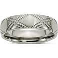 thumbnail image 1 of Titanium Brushed And Polished 6mm Criss-Cross Design Band (Size 9) Made In China tb192-9, 1 of 5