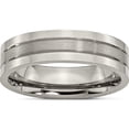 thumbnail image 1 of Titanium Brushed And Polished 6mm Grooved Band (Size 13) Made In China tb188-13, 1 of 5