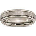 thumbnail image 1 of Titanium Brushed And Polished 6mm Grooved Edge Band (Size 10) Made In China tb14-10, 1 of 4