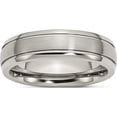thumbnail image 1 of Titanium Brushed And Polished 6mm Grooved Edge Band (Size 7.5) Made In China tb27-7.5, 1 of 5