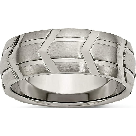 Titanium Brushed And Polished 8mm Band (Size 10) Made In China tb269-10