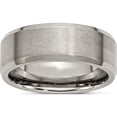 thumbnail image 1 of Titanium Brushed And Polished 8mm Beveled Edge Band (Size 13) Made In China tb115-13, 1 of 5