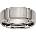 thumbnail image 1 of Titanium Brushed And Polished 8mm Grooved Beveled Edge Band (Size 11.5) Made In China tb76-11.5, 1 of 5
