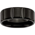 thumbnail image 1 of Titanium Brushed And Polished Black Ip-Plated 8mm Grooved Band (Size 12.5) Made In China tb356-12.5, 1 of 4