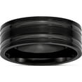thumbnail image 1 of Titanium Brushed And Polished Black Ip-Plated 8mm Grooved Band (Size 12) Made In China tb366-12, 1 of 5