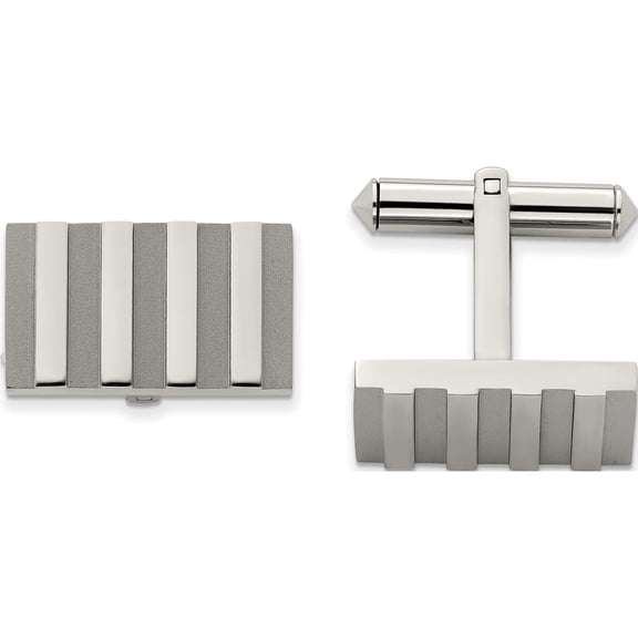 Titanium Brushed And Polished Stripes Cufflinks Made In China tbc120