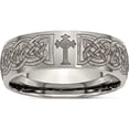 thumbnail image 1 of Titanium Brushed Celtic Cross Laser Design 8mm Band (Size 11.5) Made In China tb26k-11.5, 1 of 5