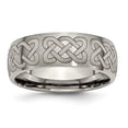 thumbnail image 1 of Titanium Brushed Celtic Laser Design 8mm Band (Size 11.5) Made In China tb26b-11.5, 1 of 4