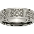 thumbnail image 1 of Titanium Brushed Celtic Laser Design 8mm Flat Band (Size 8) Made In China tb33b-8, 1 of 5