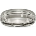 thumbnail image 1 of Titanium Brushed Center 6mm Grooved Band (Size 11.5) Made In China tb48-11.5, 1 of 5