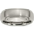 thumbnail image 1 of Titanium Brushed Center 7mm Ridged Edge Band (Size 10) Made In China tb37-10, 1 of 5