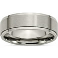 thumbnail image 1 of Titanium Brushed Center 7mm Ridged Edge Band (Size 11) Made In China tb197-11, 1 of 5