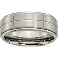 thumbnail image 1 of Titanium Brushed Center 8mm Ridged Edge Band (Size 11) Made In China tb187-11, 1 of 5