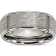 thumbnail image 1 of Titanium Brushed Center 8mm Ridged Edge Band (Size 9) Made In China tb42-9, 1 of 5