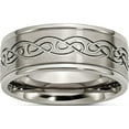 thumbnail image 1 of Titanium Brushed Center 9mm Scroll Design Band (Size 10) Made In China tb307-10, 1 of 5