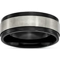 thumbnail image 1 of Titanium Brushed Center Black Ip-Plated 8mm Beveled Edge Band (Size 10.5) Made In China tb240-10.5, 1 of 6