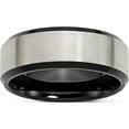 thumbnail image 1 of Titanium Brushed Center Black Ip-Plated 8mm Beveled Edge Band (Size 8) Made In China tb230-8, 1 of 5