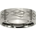 thumbnail image 1 of Titanium Brushed Laser Design 8mm Flat Band (Size 10.5) Made In China tb33t-10.5, 1 of 5