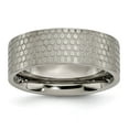 thumbnail image 1 of Titanium Brushed Patterned 8mm Flat Band, 1 of 7