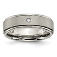 thumbnail image 1 of Titanium Brushed/Polished 0.05ct. Diamond Rounded Edge Band, 1 of 9
