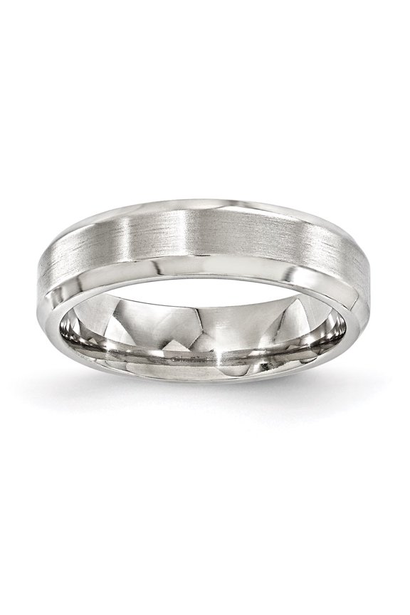 Titanium Brushed & Polished Beveled 6mm Band