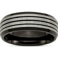 thumbnail image 1 of Titanium Brushed & Polished Black Ip-Plated Striped 8mm Band (Size 11) Made In China tb309-11, 1 of 5