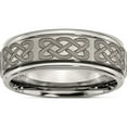 thumbnail image 1 of Titanium Brushed & Polished Celtic Laser Design 8mm Ridged Edge Band (Size 10.5) Made In China tb11b-10.5, 1 of 5