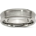 thumbnail image 1 of Titanium Brushed & Polished Concave 6mm Beveled Edge Band (Size 9.5) Made In China tb46-9.5, 1 of 5