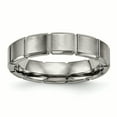 thumbnail image 1 of Titanium Brushed/Polished Grooved Ring, 1 of 5
