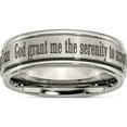 thumbnail image 1 of Titanium Brushed & Polished Serenity Laser Design 8mm Ridged Edge Band (Size 9) Made In China tb11g-9, 1 of 5
