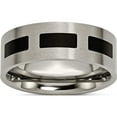 thumbnail image 1 of Titanium Brushed With Black Rubber 8mm Flat Band (Size 12) Made In China tb185-12, 1 of 5