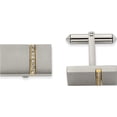 thumbnail image 1 of Titanium Brushed Yellow Ip-Plated With Cz Rectangular Cuff Links Made In China tbc117, 1 of 5