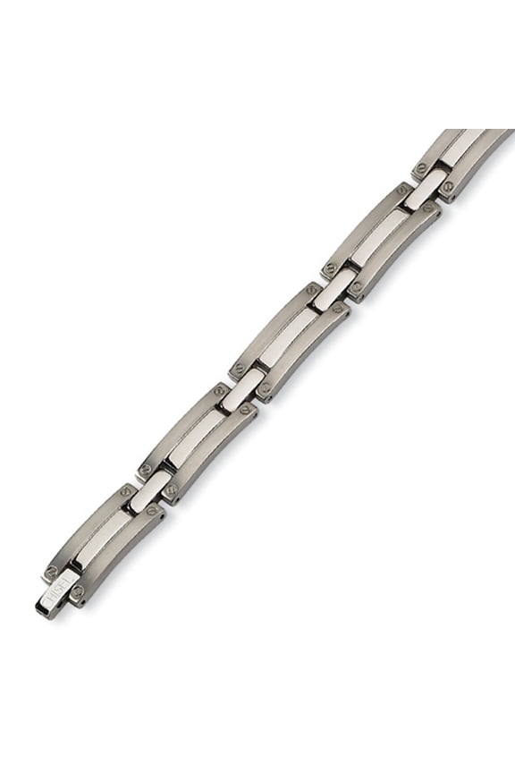 Titanium Brushed and Polished 8.25in Bracelet