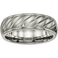 thumbnail image 1 of Titanium Brushed and Polished Grooved Ring, 1 of 8