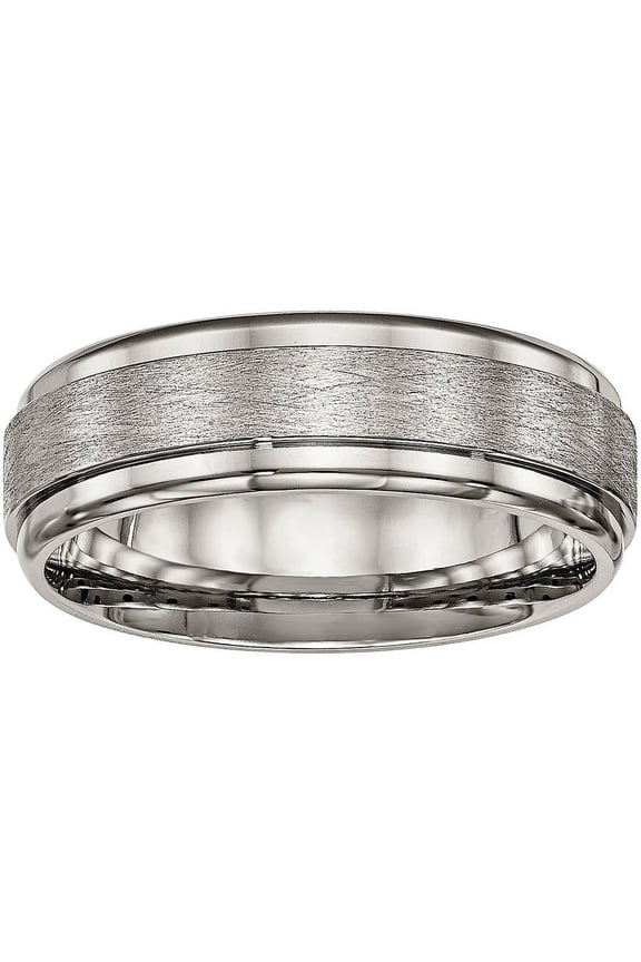 Titanium Brushed and Polished Ridged Edge Ring