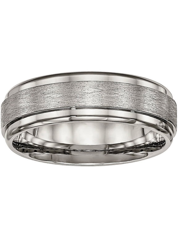 Titanium Brushed and Polished Ridged Edge Ring