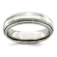 thumbnail image 1 of Titanium Brushed and Polished With 925 Sterling Silver 6mm Band Size 7.5 Ring for Women and Men, 1 of 2