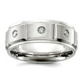 thumbnail image 1 of Titanium Brushed and Polished With Cubic Zirconia 8mm Band Size 9.5 Ring for Women and Men, 1 of 2