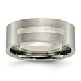 thumbnail image 1 of Titanium Brushed w/Sterling Silver Inlay 8mm Flat Band, 1 of 8