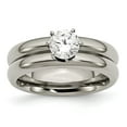 thumbnail image 1 of Titanium CZ Ring Size: 6; for Adults and Teens; for Women and Men, 1 of 7