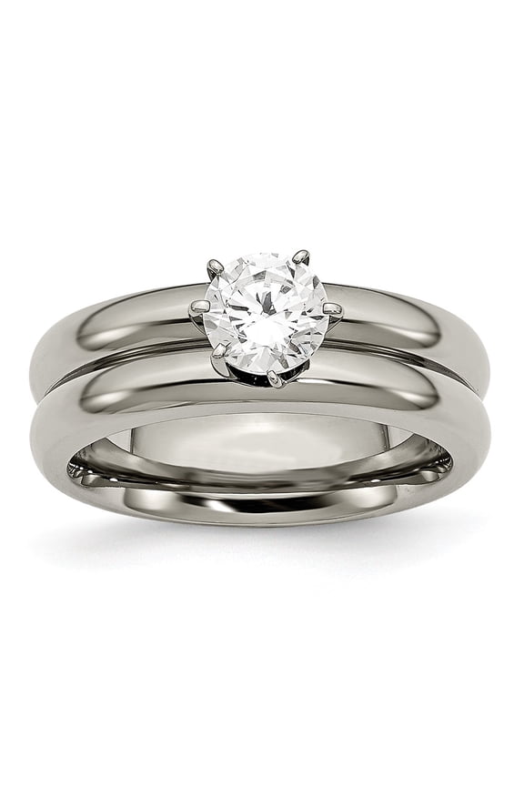 Titanium CZ Ring