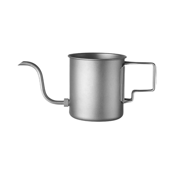 Titanium Camping Kettle, 420ml Pour Over Coffee Tea Boiler